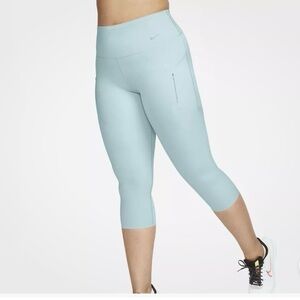 Nike Dri-Fit XXS Firm-Support High-Waisted Cropped Leggings Blue DQ5881-442 $105